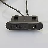 ノア 家具用コンセント（什器用） スイッチ付スライドコンセント 黒 VFFコード2m ワンタッチ式 スイッチ連動メスプラグ付 1500Wまで NSC-5708黒