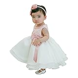 Tortor 1bacha(JP) キッズドレス　女児　ベビー　ふんわりチュールスカート　新生児　女の子 0-2歳　プリンセス　赤ちゃん　フォーマルワンピース 可愛い　袖なし 結婚式　ピンク　リボン　