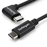 StarTech.com L型USB-Cケーブル 1m USB Type-C(オス/ストレート) - USB Type-C(オス/L型) 逆差し可能 USB 2.0準拠 USB2CC1MR