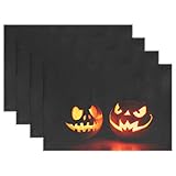 wihveプレースマットWipeableダイニングハロウィンジャック・オー・ランタン 12 x 18 inch