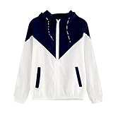 上着 Timsa カレッジ風 パッチワークオーバー レディース アウター 薄い軽量 防風 フード付き 防寒服 秋冬 シンプル トップス 女性 ポケット付き ドローストリング コート 女の子 日焼け止 