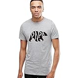 KINDOYO 新しい親子お揃い服 半袖Tシャツ ベビーロンパース PAPA MAMA BABY 熊 ペアTシャツ風 夏 親子服 家族お揃 (XL, グレー PAPA)