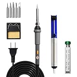 Beneges 【2018新型】鉛フリー 9-in-1はんだごて セット 鉛フリー半田ワイヤー はんだ吸い取り器 コテ台 5本交換コテ先 温度調節 半田セット電子作業初心者向け