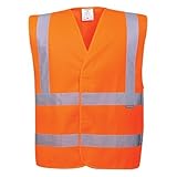 Portwest UC470ORRS/M Regular Fit Hi-Vis Two Band & Brace Vest Small/Medium Orange [並行輸入品]