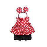 夏ベイビー服セット ノースリーブトップス Pojour ガールズドットＴシャツ+パンツ かわいいファッション2セット 子供ギフト 綿 通気 70cm 赤