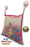Bath Toy Organizer + 12 BPA-Free Bonus Baby Toys - Extra Large Mesh Net Storage Bag - Innovative Bot