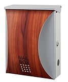 (レオン)LEON 郵便ポスト mail box デザイナーズ ポスト MB5207　木目調 プラムウッド(ナチュラル)