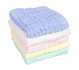 PICOH(ピコー) 赤ちゃんガーゼタオル ガーゼハンカチ ふんわりやわらか 6層ガーゼ 吸水速乾 有機コットン100％ 5枚セット