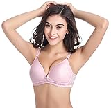 Nice Days（ナイス　ディズ）　マタニティ 授乳 兼用 ブラ 　フロントオープン  ブラジャー　リム無し 　薄い (80, ピンク)