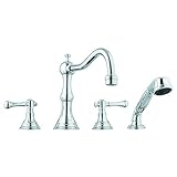 Grohe 25 080 000 Bridgeford Roman Tub Filler with Personal Hand Shower, StarLight Chrome [並行輸入品]