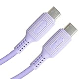KYOHAYA C to C ケーブル PD Power Delivery 対応 USB Type C-Type 充電ケーブル やわらかい ソフトタイプ シリコン 最大60W（20V/3A） 急速充電 1.2m データ転送 Macbook Pro/Xperia 5/Galaxy S10/Huawei P30/Nintendo Switch 各種対応 JKYCC120GN ラベンダー ブルー