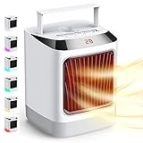 ファンヒーター 【2020最新改良版】足元ヒーター クヒーター 首振り 速暖 暖房器具 小型 温風&熱風 転倒オフ 過熱保護 省エネ オフィ