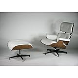 総本革 イームズラウンジチェア オットマン付 白