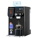 浄水型 ウォーターサーバー 小型 浄水器 「PURE」 卓上 コーヒーメーカー カフェ お茶 温水 急速加熱 RO水 RO逆浸透膜 ろ過 ワンタッチ 水温調節 整水器 K-CUP キューリグ 温水器 取り付け簡単 SOLEMOOD YHR1203-A (水道直結用部品なし) (ランプブラック)