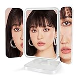 WINZEE ライト付きミラー 三色照明モード 化粧鏡 52個LED 女優ミラー ライト付き 卓上 人気 拡大鏡 2/3倍 USB充電 メイ