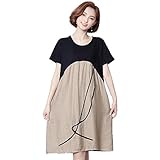 CXYP 夏ワンピース　授乳服 産前 産後 妊婦用 授乳口付 フリーサイズ (XXXXL, カーキ色)