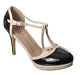 Banned Apparel - Nude MaryJane Floral Pump 6.5