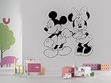 Mickeyマウスand Minnieマウスディズニー漫画文字Dancing Good for Kids子供の部屋壁ウィンドウ装飾ビニールデカールステッカー約24 x 24 cmブラック