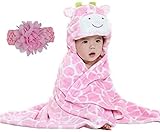 Kids Blanket, Priors Cute Baby Blanket Kids Blanket with 1 Baby Headbands with Flower (Pink Cow) by 