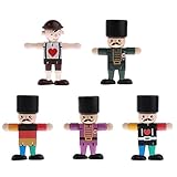 Baosity 全5個 　人形兵士 木製 アクション　 子ども　 玩具　 装飾品