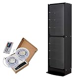 【JAJAN】フィギュアラック サード レギュラー RGB(フルカラーLED)付き本体 扉 幅55cm 奥行29cm ハイタイプ ブラック【正規品】[ 鍵付き コレクション ケース ][棚プレ対象商品]