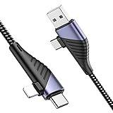 iPhone用 充電ケーブル USB-Ｃ＆ライトニングケーブル 3in1 type-cケーブル 充電コード 高耐久編組ナイロンケーブル iPhone/iPad/Macbook １本３役 多機種対応
