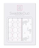 スワドルデザインズ おくるみ デュオ モッドサークル&エレファント&チッキー パステル ピンク 2枚セット SD-474PP 【日本正規品】