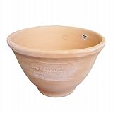 11号 文字柄 丸型中深鉢 植木鉢 おしゃれ 白薄化粧 穴あり 陶器 テラコッタ 90L