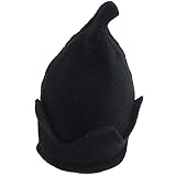 [モノジー] MONOZY キッズ ベビー とんがり帽子 子供 ニット帽 選べる10色 クラウン ニットキャップ 男女 兼用 秋 冬 帽子 (01) ブラック)