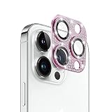 iPhone 14 Pro/iPhone 14 Pro Max カメラ保護ガラスフィルム カメラレンズ保護カバー アルミニウム合金＋強化ガラス製 カメラカバー キズ防止 露出オーバー防止 耐衝撃 防塵 防滴 薄型 3D全面保護 【1枚】 ピンク iPhone 14 Pro/iPhone 14 Pro Max 対応 カメラガラスフィルム