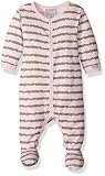 Coccoli Baby Girls' Striped Jersey Knit Cotton/Modal Footie Slate/Pink 9 Months [並行輸入品]
