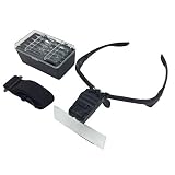 メガネ 型 LED ライト 付 ヘッド ルーペ 【DauStage】 時計 修理 宝石 鑑定 精密 作業 両眼 (02レンズ付替1.0・1.5・2.0・2.5・3.5倍)