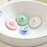 ワンタッチ 排水栓 止水栓 洗面台 流し台 浴室 排水口 ドレイン ストッパー カバー ヘアキャッチャー 水流 切り替え (ピンク)