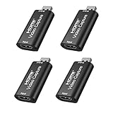 HDMI キャプチャーボード（4個）USB2.0 ビデオキャプチャカード HD 1080P30HZ HDMI ゲームキャプチャー、 ビデオキャプチャ、画面共有、リアルタイム会議ニンテンドースイッチ、Xbox One / PS4に適しています、Windows、Android、MacOSなどと互換性があります、電源不要（ブラック）