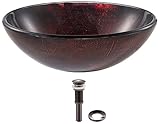 Kraus GV-682-ORB Saturn Glass Vessel Bathroom Sink with PU-MR Oil Rubbed Bronze by Kraus