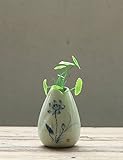 セラミック花瓶 復古中国式　手描き靑磁の小さな花瓶花器　水耕栽培植物容器　在宅の置物
