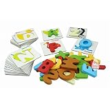 FENICAL Baby Wood Alphabet Flash Cards Kid Animal ABCs Leeter Cards [並行輸入品]