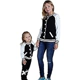 Wennikids野球ニットセーター親子Attire FalseカーディガンOutfit カラー: ブラック
