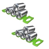 kwmobile 2x 缶 収納 オーガナイザー シリコン製 - ビール缶 飲料缶 フード缶 冷蔵庫 棚 スタッカー セット 緑色