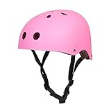 Lucaso スポーツ ヘルメット スクラブ 子供用 / 大人用 スケボー ジュニアヘルメット 自転車 キッズ こども用 ローラーブレード ブレイブボード 子供乗せ自転車 (ピンク, S)