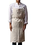 Ruth&Boaz ナチュラル リネン 麻 2ポケット フルエプロン ユニセックス チャコールグレー (Charcoal grey)