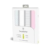 SwaddleMeプレミアムモスリン毛布4-PK、ピンククジラ（OS）