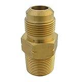 LASCO 10-1557 Flare Gas Fitting with 15/16-Inch Male Flare and 3/4-Inch Male Pipe Thread Adapter, Br