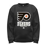 NHL Philadelphia Flyers長袖フリースクルーネックトップ、Large、ブラック