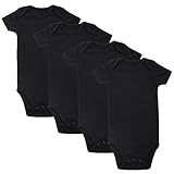 (マザーネスト) ベビー服 新生児 半袖 ロンパース 女の子 男の子真っ黒 綿100% カバーオール出産祝い 赤ちゃん 肌着 ボディスーツ baby clothes 4点セット (18-24M)
