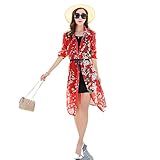 Y-Power 夏新作　レディース　長袖　花柄　シフォン　花柄コート　日焼け止め アウトドア　紫外線対策コート　おしゃれ　レディース　日焼け止め服　薄手　ロング丈 ビーチ　アウトドア　コート　２色 (