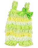 poshpeanutホットファッション幼児子供用ガールズ用フリル付きレースロンパースショーツ( S / 0～6ヶ月、limewhiteyellow )