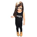 AmazingDeal 子供服 男女兼用 ベビー服 スポーツ風 無袖 春夏 上装下装2点綿製品 トップス ロングパンツ 衣装 快適 レジャー (90「1~2才」) (120（５-６歳）)