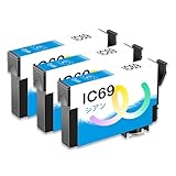 Karasaki IC4CL69 互換インク エプソン用 EPSON用 IC69 インク 砂時計 ICC69 シアン 3個 対応機種:PX-045A PX-436A PX-046A PX-437A PX-047A PX-505F PX-105 PX-535F PX-405A PX-S505 PX-435A【大容量/残量表示対応/個包装】