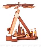 誕生場面、 x の深さの茶ライト幅 X の高さのためのシタン色の geebizt のピラミッドの腐食ラインは、 27 の cmx32 cmx20 cm の鉱石山ピラミッドのクリスマスのピラミッドを台に